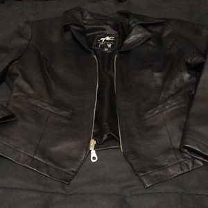 Black leather jacket